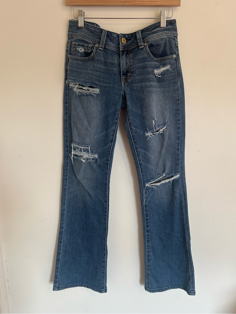 American eagle distressed bootcut jeans
